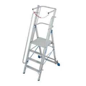 KRAUSE Stabilo stojeće merdevine sa platformom i lancem, 4 gazišta